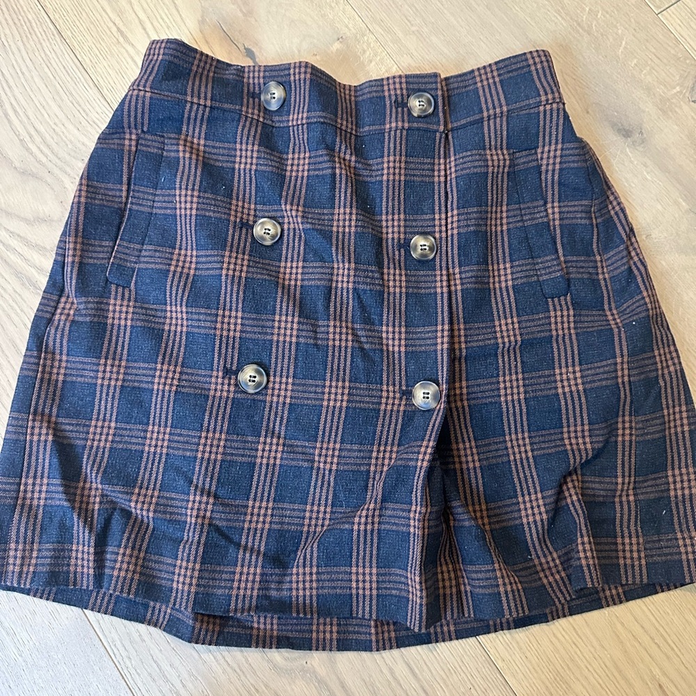 Madewell Brown Flannel Skirt SIZE MEDIUM